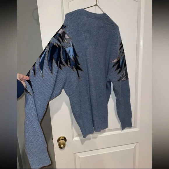 New! Zadig & Voltaire Kanson Phoenix Cashmere Blue Sweater 💙 Small ✨ Rare - Picture 11 of 13
